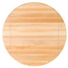 John Boos Tuff Var Finish Four Corner Drop Leaf Hard Maple Butcher Block Tops, 52 Inch Dia