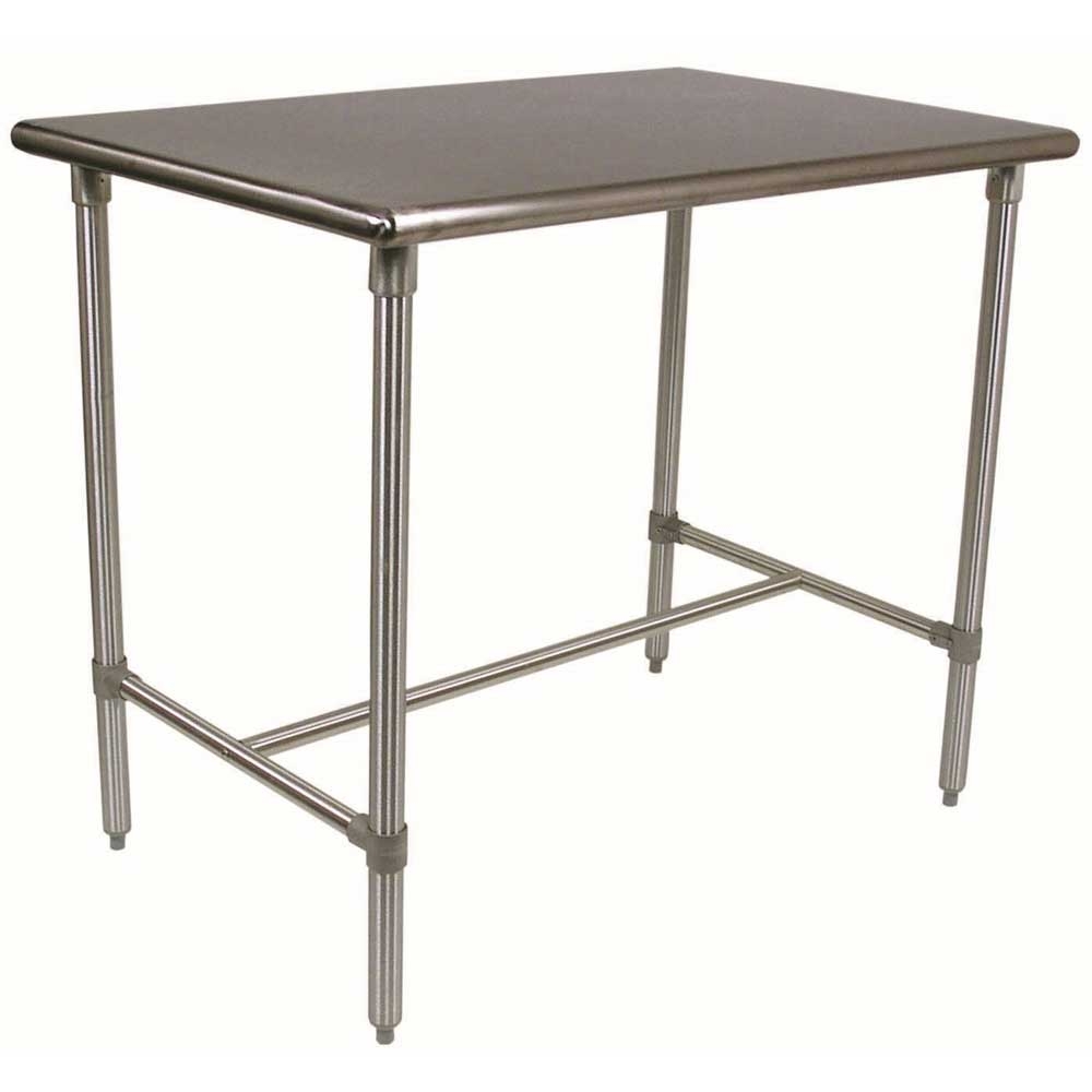 John Boos 16 Gauge Stainless Steel Cucina Classico Table with 5 inch Locking Casters, 48 x 24 x 36 inch.