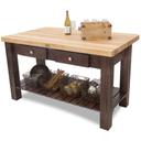 John Boos Grazzi Basil Green Base Hard Maple Edge Grain Top Table, 60 x 28 x 2 1/4 inch.