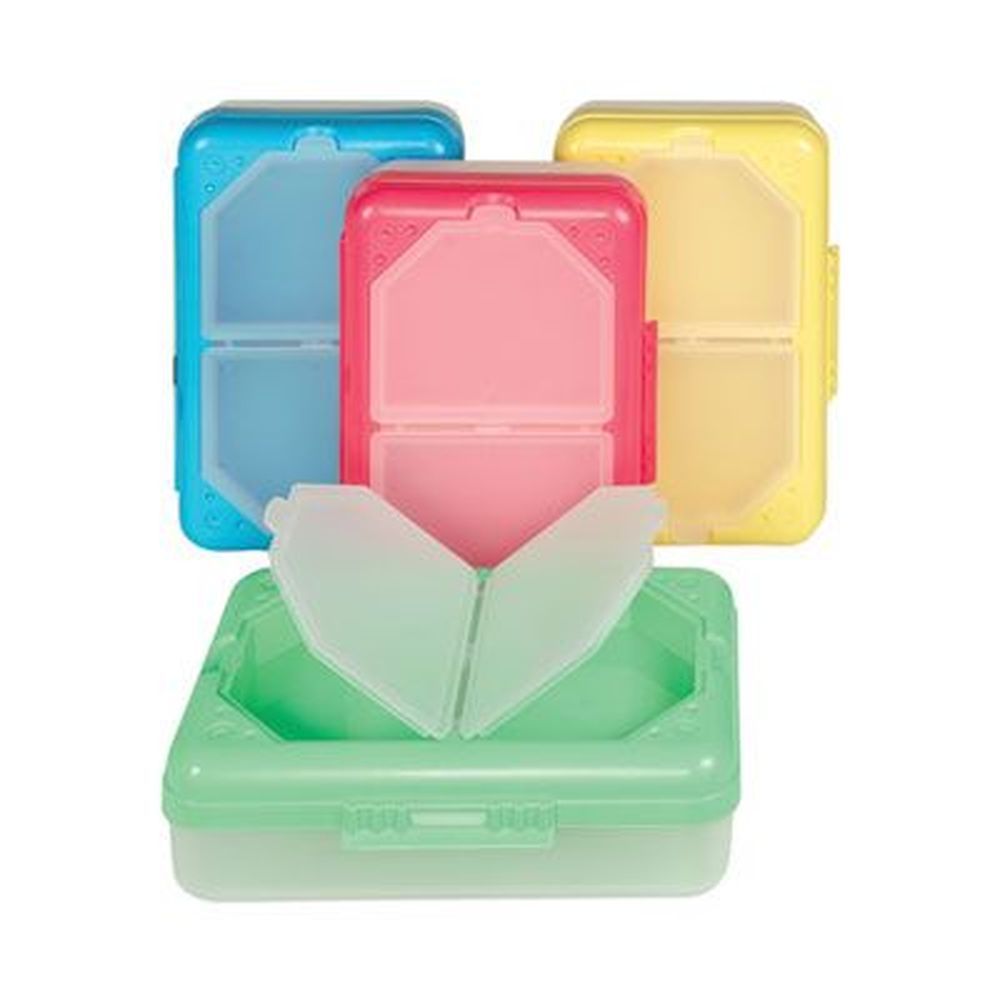 C-line Seafoam Green Seaside Blue Sunset Red Sunny Yellow Storage Box, 5.43 X 8.25 X 2.43 Inch -- 12 Per Case