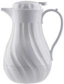 Tablecraft Polypropylene White Insulated Swirl Coffee Carafe, 64 Ounce Capacity