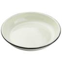Tablecraft Enamelware Collection Round Creamy White with Black Rim Pasta Plate, 24 Ounce Capacity