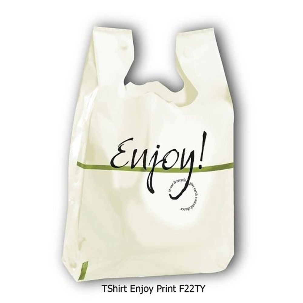 Enjoy Logo Light Ivory Carry Out Bag