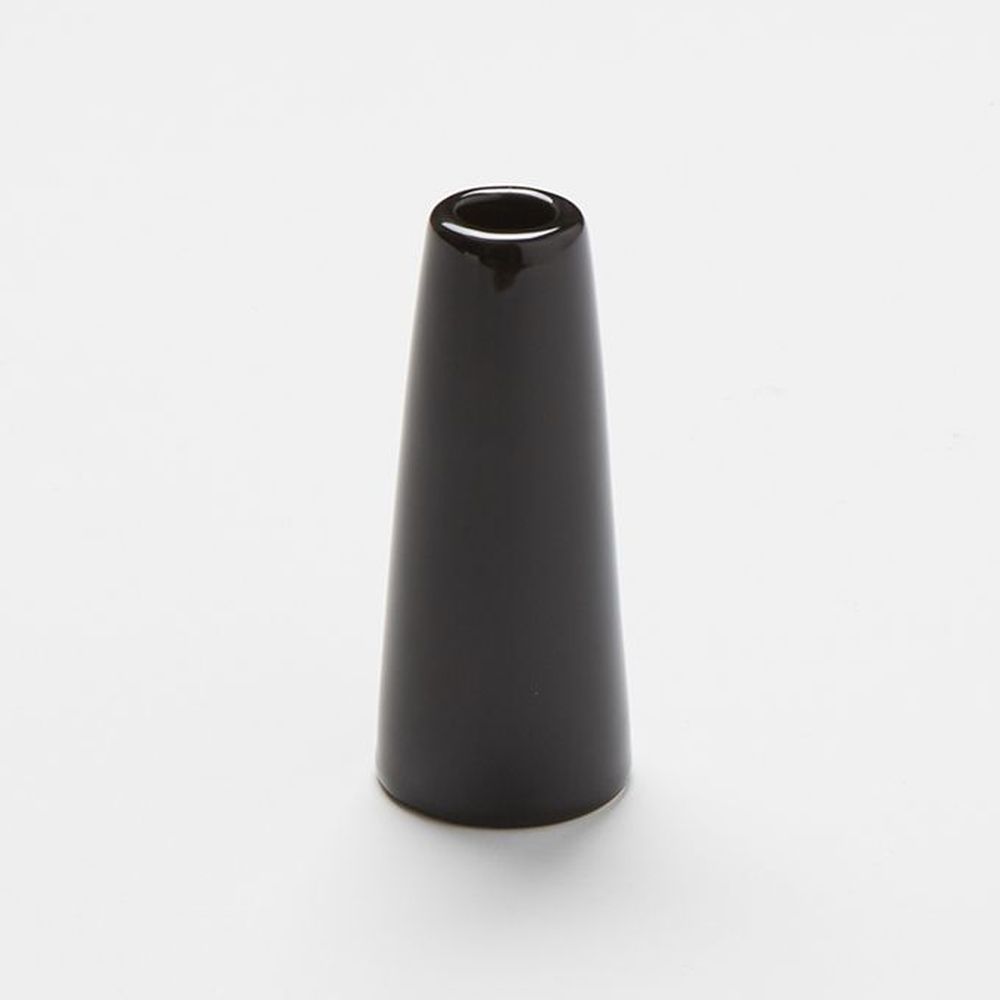 American Metalcraft Black Ceramic Bud Vase Tower, 1 1/2 X 4 Inch