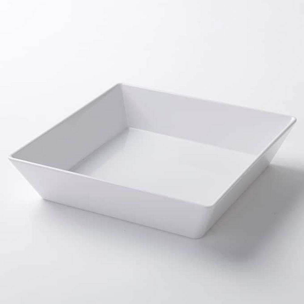 American Metalcraft White Melamine 64 Ounce Square Shallow Bowl, 10 X 10 X 2 Inch