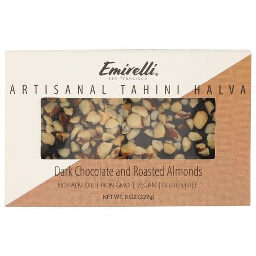 Emirelli Dark Chocolate And Roasted Almonds Artisanal Tahini Halva, 8 Ounce -- 6 Per Case
