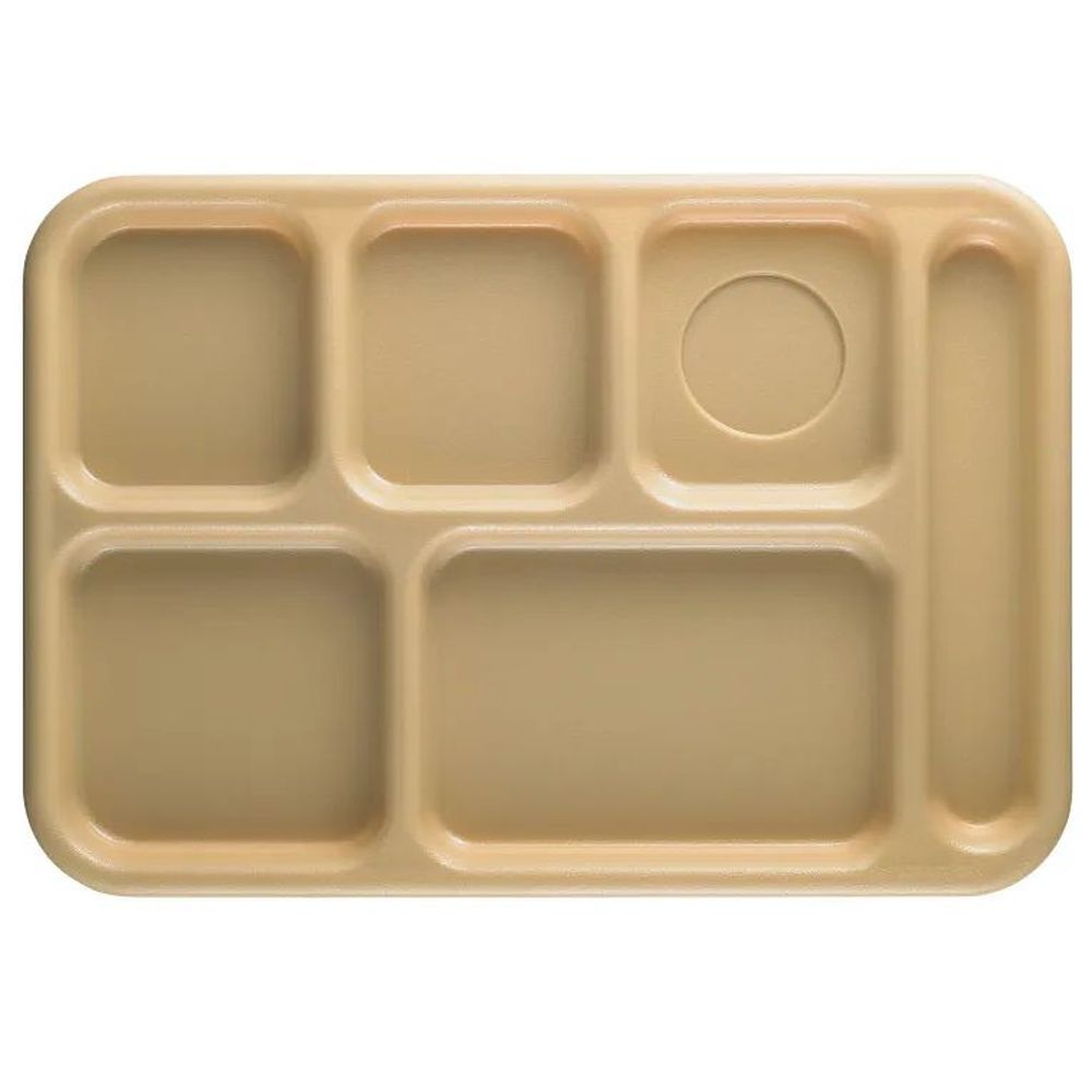 Cambro Camwear Beige 6 Compartment Serving Tray, 10 X 14 1/2 X 3/4 Inch -- 24 Per Case