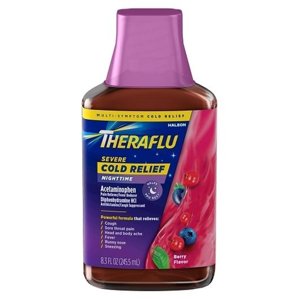 Theraflu Severe Cold Relief Night Syrup, 8.3 Ounce -- 24 Per Case