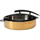 Rondeau Buffet Server Round Hammered Gold Pot with Food Pan