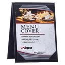 Winco Black Two View Table Tent fits 5 x 7 inch Paper Inserts -- 10 per case.