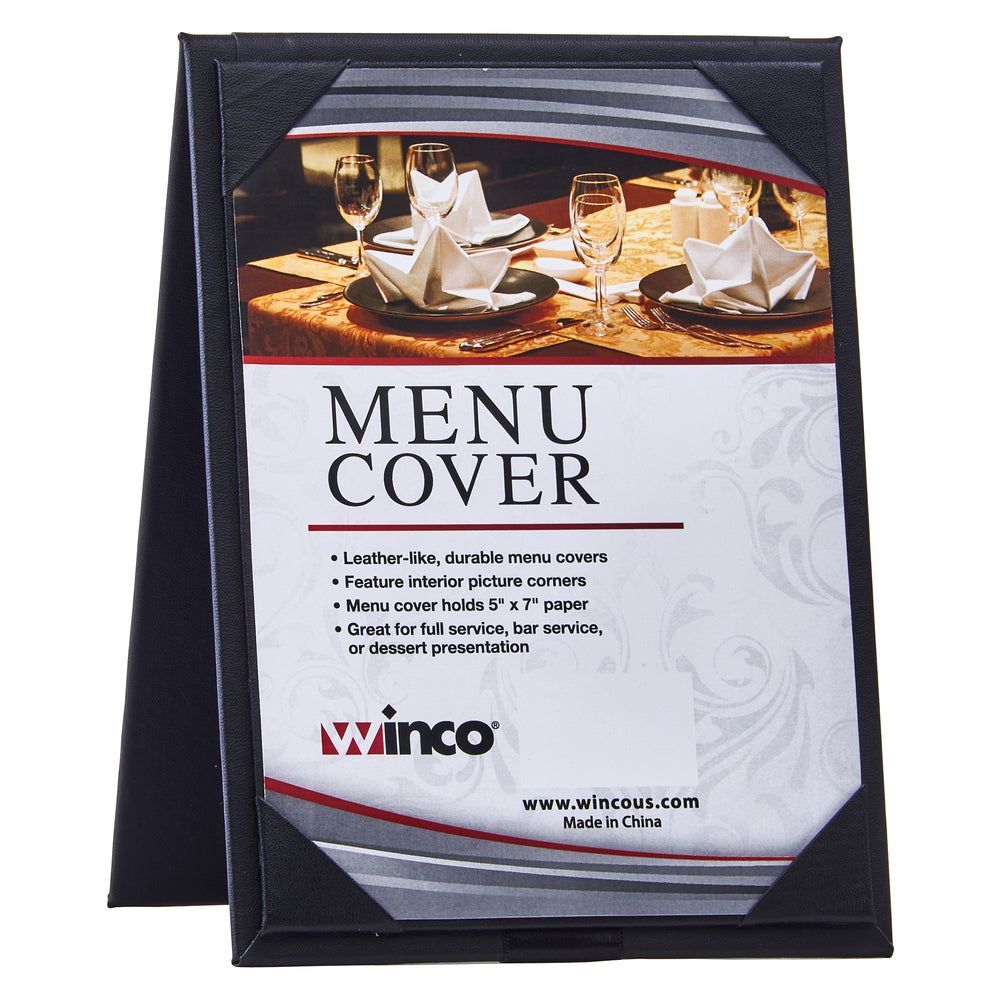 Winco Black Two View Table Tent Fits 5 X 7 Inch Paper -- 10 Per Case
