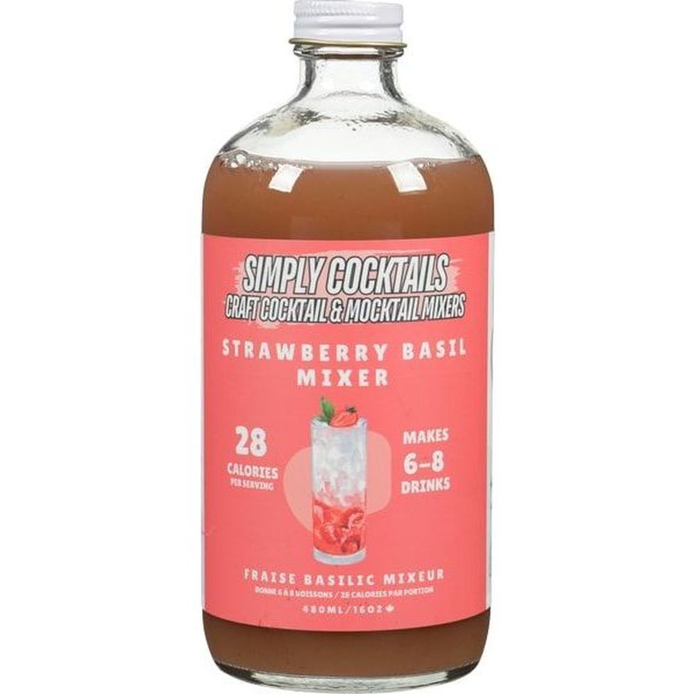 Simply Cocktails Strawberry Basil Cocktail Mix, 480 Ml -- 6 Per Case